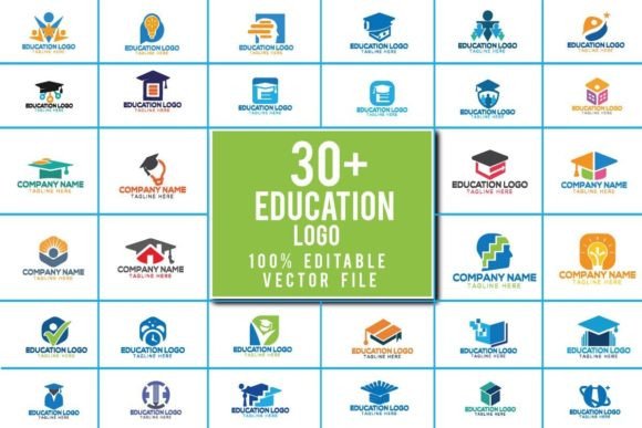 Education School Logo Mega Bundle: 100 Vector Designs