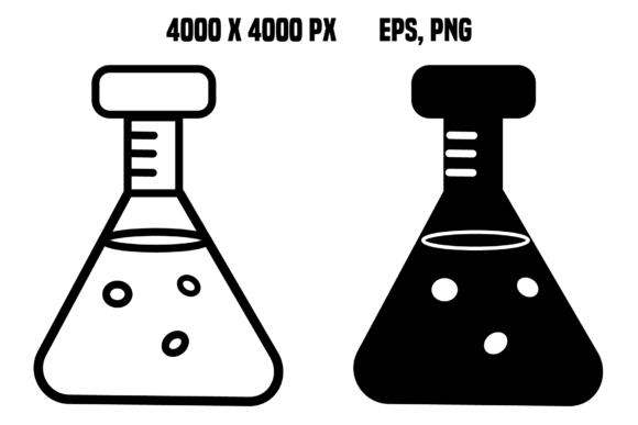 Icons of Laboratory Flasks: Elevating Science-Themed Design with Precision