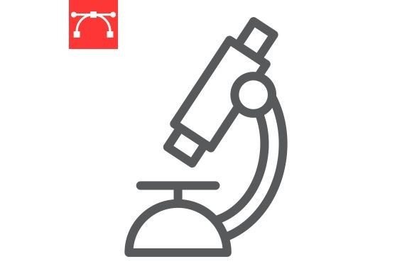 Microscope Line Icon: A Visual Tool for Science and Education