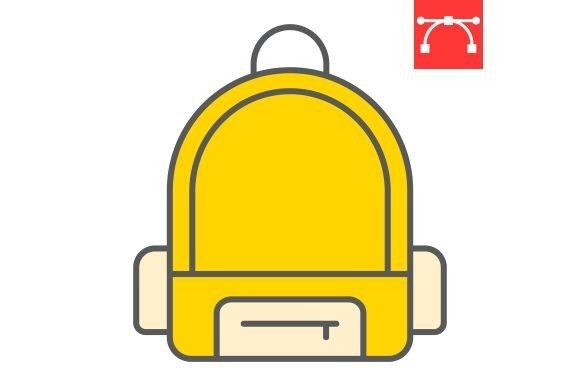 School Bag Color Line Icon: A Visual Guide for Modern Design