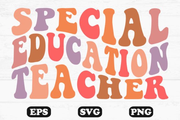 Special Education Teacher Retro Wavy SVG
