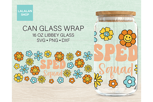 Strategic Branding and Recognition: Leveraging SPED Squad Svg and Libbey Glass Wrap 16oz Designs