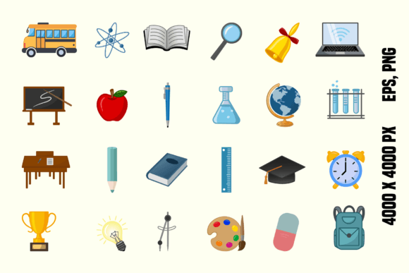 Strategic Visual Communication with a Set of Cartoon School Icons