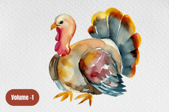 Watercolor Turkey Thanksgiving Clipart